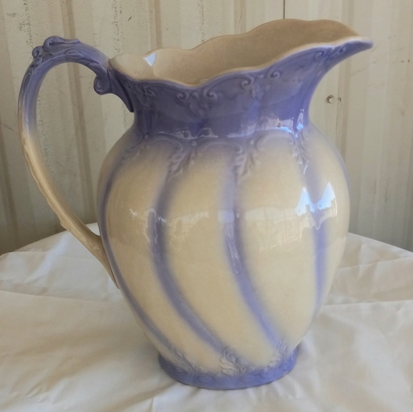 Porcelain Pitcher & Bowl Combo 1 foot Pouring Pitcher and a large 16 in bowl. - Picture 4 of 9
